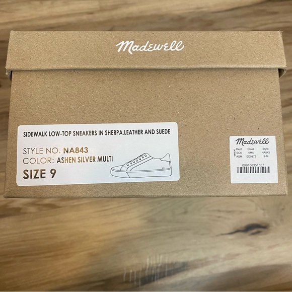 NIB NWT Madewell leather and sherpa sneakers - Picture 7 of 8